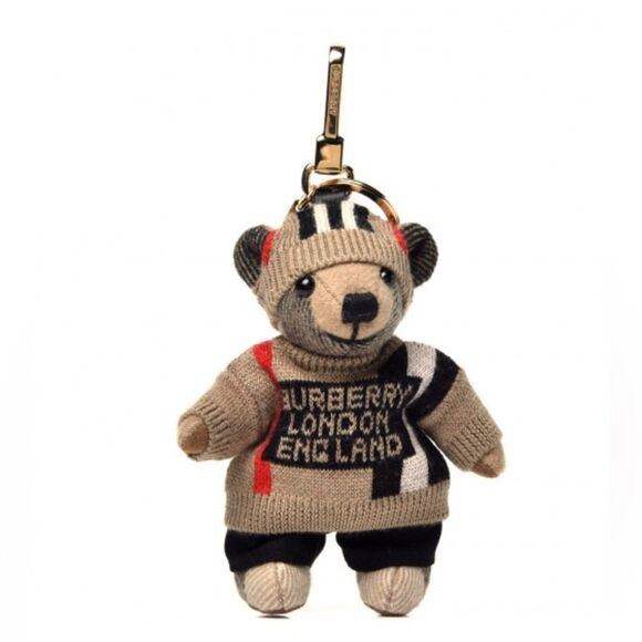 BURBERRY THOMAS SWEATER TEDDY BEAR KEYCHAIN CHARM - Picture 3 of 7